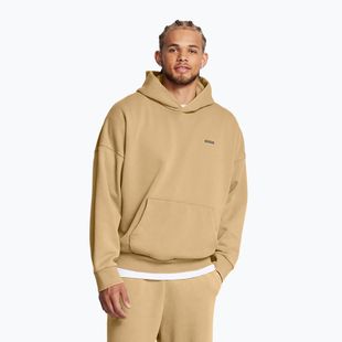 Férfi pulóver Under Armour Icon HWT Fleece Wash OS Hoodie camel/white