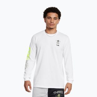 Férfi hosszú ujjú felső Under Armour Curry Verbiage Heavyweight white/high vis yellow/black