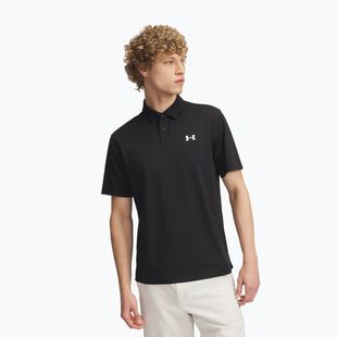 Férfi Under Armour póló Tee To Green Pique Polo fekete/fehér