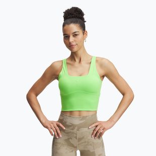 Under Armour Project Rock Fitted Bra edzőmelltartó cyber zöld / cyber zöld