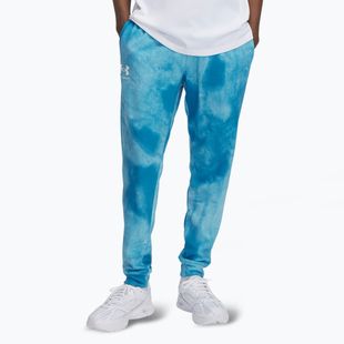 Férfi Under Armour Rival Terry Printed Jogger nadrág ether kék/onyx fehér