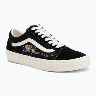 Vans Old Skool fekete virágos cipő