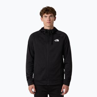 Férfi The North Face Reaxion 2.0 kapucnis teljes cipzáras fekete heather pulóver