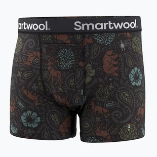 Férfi termoaktív boxeralsó Smartwool Merino Print Boxer Brief Boxed black paisley