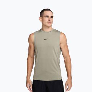 Férfi edzőpóló Nike Pro Dri-Fit ujjatlan felső világos hadsereg/fekete