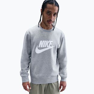 Férfi pulóver Nike Sportswear Club Graphic Fleece Crew dark grey heather/white