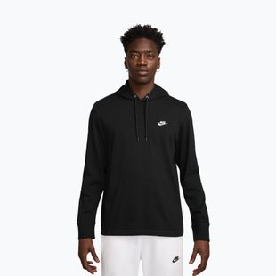 Férfi kapucnis pulóver Nike Sportswear Club Knit Pullover Hoodie black/black/white