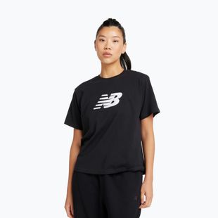 Női póló New Balance Sport Jersey Relaxed Logo black/white