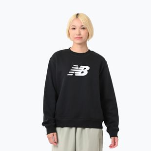 Női New Balance Sport Fleece Logo Crew pulóver fekete