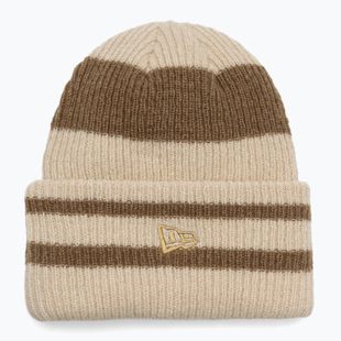 Női téli sapka New Era Stripe Cuff Knit Beanie beige
