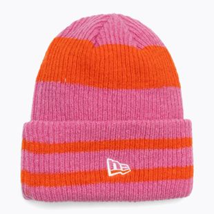 Női téli sapka New Era Stripe Cuff Knit Beanie pastel pink