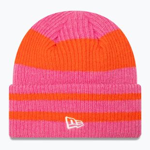 Női téli sapka New Era Stripe Cuff Knit Beanie pastel pink