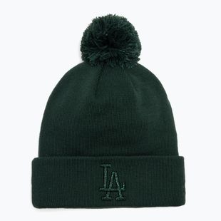 Női baseballsapka New Era Metallic Bobble Knit Beanie Los Angeles Dodgers dark green