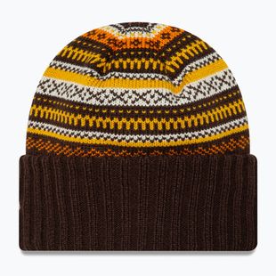 Női téli sapka New Era Rail Isle Cuff Knit Beanie dark brown