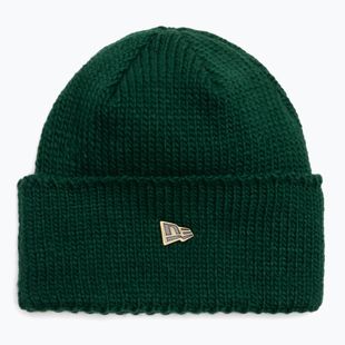 Téli sapka New Era Metal Pin Wide Cuff Knit Beanie dark green