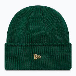 Téli sapka New Era Metal Pin Wide Cuff Knit Beanie dark green