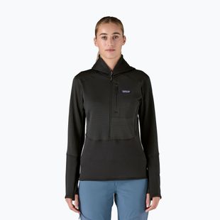 Női softshell dzseki Patagonia R1 Hybrid Hybrid Pullover Hoody fekete