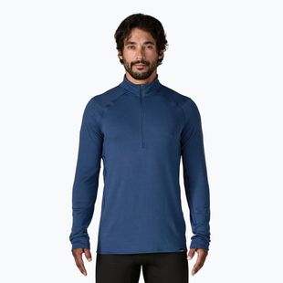 Férfi Patagonia Cap Thermal Weight Zip Neck pulóver clement kék