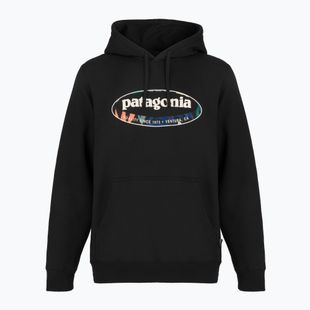 Férfi pulóver Patagonia '95 Oval Logo Uprisal Hoody Black: Kaleido