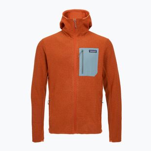 Férfi trekking pulóver Patagonia R1 Air Full Zip Hoody coal orange