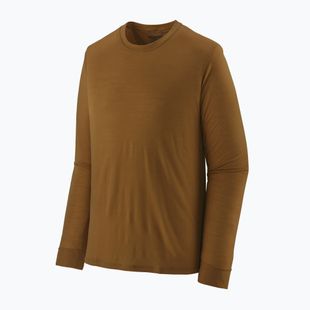 Férfi trekking longsleeve Patagonia Cap Cool Merino Blend LS wolf brown