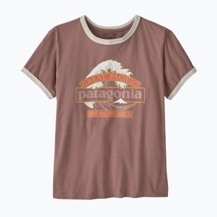 Női póló Patagonia Great Waves Ringer Tee moonrise taupe