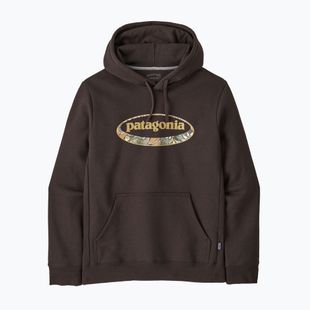 Férfi pulóver Patagonia '95 Oval Logo Uprisal Hoody Den Brown: Heliotropic