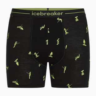 Férfi thermo boxeralsó jégtörő Anatomica Snow Day fekete/peridot/aop