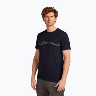 Férfi póló icebreaker Merino 150 Tech Lite Mountain Pulse midnight navy