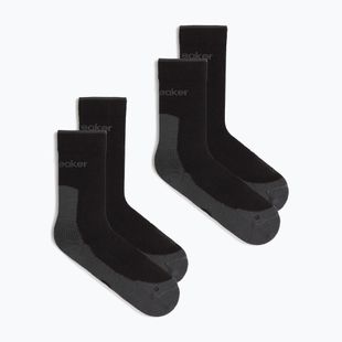 Férfi zokni icebreaker Merino Hike+ Light Crew 2 pairs black/obsidian