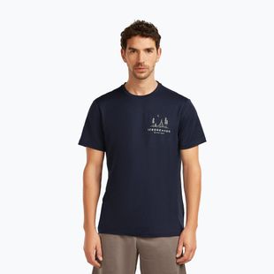 Férfi póló icebreaker Merino 150 Tech Lite Peaceful Pass Tee midnight navy