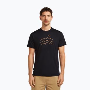 Férfi póló icebreaker Merino 125 Cool-Lite Sphere Tee Across The Peaks black
