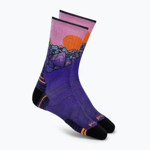 Női zokni Smartwool Hike Mountain Sunrise Print Crew deep navy