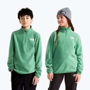 Gyerek polár pulóver The North Face Teen Glacier 1/4 Zip dimmed algae