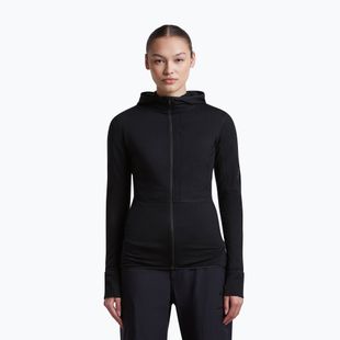 Női túra pulóver Icebreaker Merino 200 Realfleece Descender Half Zip Hoodie black