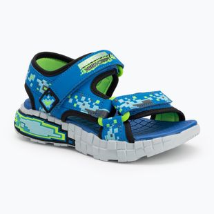 SKECHERS Mega Splash gyermek szandál fekete/kék/lila/lime