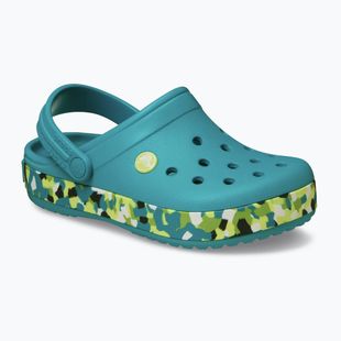 Gyerek papucsok Crocs Crockband Glow Confetti Band turbo teal/multi