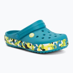 Gyerek papucsok Crocs Crockband Glow Confetti Band turbo teal/multi