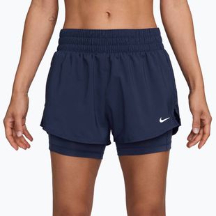 Női futó rövidnadrág Nike One Dri-FIT 2IN1 midnight navy/white