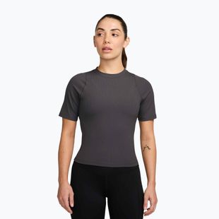 Női póló Nike Zenvy Rib Dri-Fit Thunder Grey/White