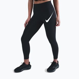 Női futóleggings Nike Tempo Swoosh Run High-Waisted 7/8 black/white