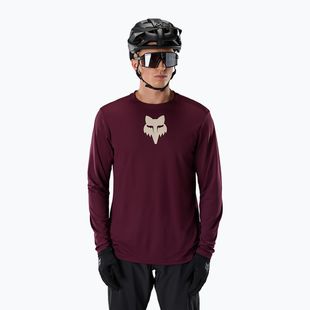 Férfi kerékpáros hosszú ujjú póló Fox Racing Ranger Fox Head LS dark maroon
