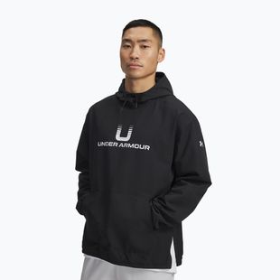 Férfi kapucnis pulóver Under Armour Unstoppable Woven Hoodie black/white