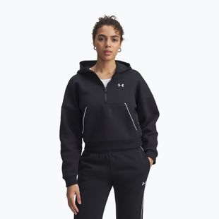 Női Under Armour Rival Fleece Piped HZ kapucnis pulóver fekete/fehér