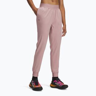 Női edzőnadrág Under Armour Sport High Rise Woven tourmaline pink/maroon mist