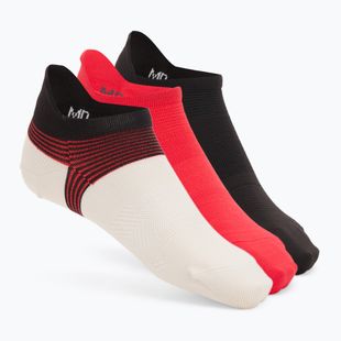 Férfi zokni Under Armour Dry Run Lite No Show 3 pár stone/racer red/reflective