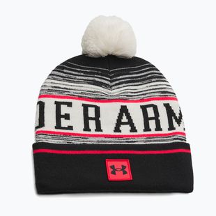 Férfi téli sapka Under Armour Halftime Pom Beanie stone/racer red/black