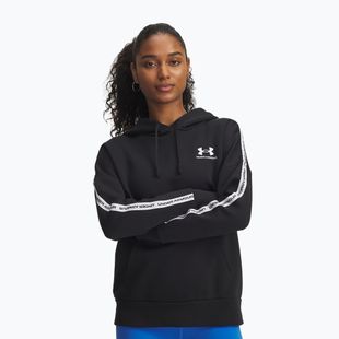 Női kapucnis pulóver Under Armour Icon Fleece Taped Hoody black/white