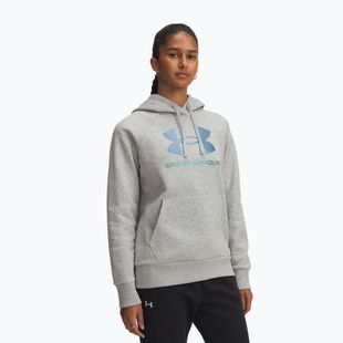 Női pulóver Under Armour Rival Feelce Shimmer Hoody mod gray light heather/iridescent