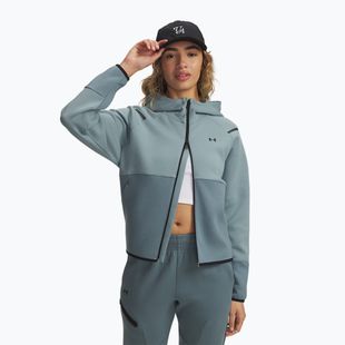 Női pulóver Under Armour Unstoppable Fleece HZ serpentine/jasper blue/black